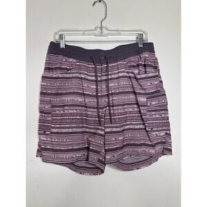 Columbia Amberley Stream Striped Nylon Shorts Women’s Size Large Pockets Drawstr